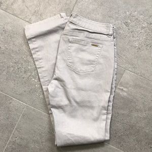 Jennifer Lopez grey denim with gold flecks